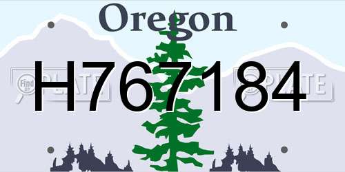 H767184 Oregon License Plate