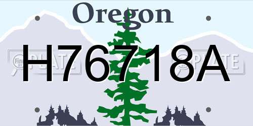 H76718A Oregon License Plate