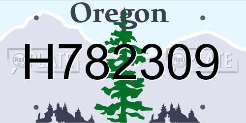 H782309 Oregon License Plate