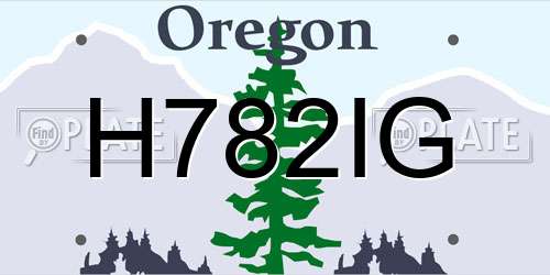 H782IG Oregon License Plate