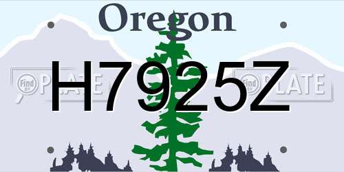 H7925Z Oregon License Plate
