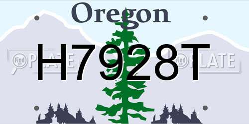 H7928T Oregon License Plate