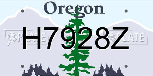 H7928Z Oregon License Plate