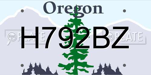 H792BZ Oregon License Plate