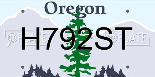H792ST Oregon License Plate