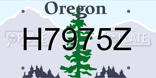H7975Z Oregon License Plate