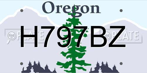 H797BZ Oregon License Plate