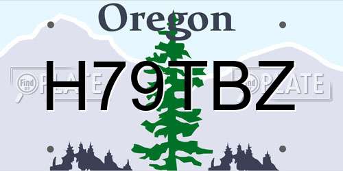 H79TBZ Oregon License Plate