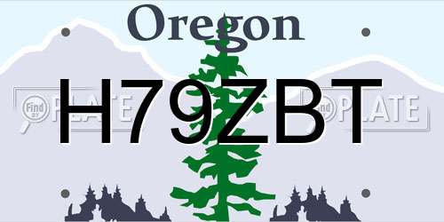 H79ZBT Oregon License Plate