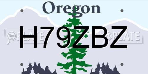 H79ZBZ Oregon License Plate