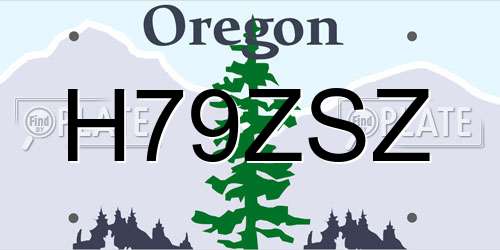 H79ZSZ Oregon License Plate