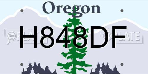 H848DF Oregon License Plate