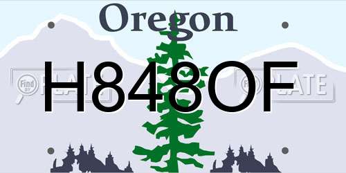 H848OF Oregon License Plate