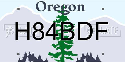 H84BDF Oregon License Plate