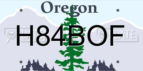 H84BOF Oregon License Plate
