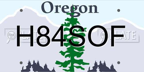 H84SOF Oregon License Plate