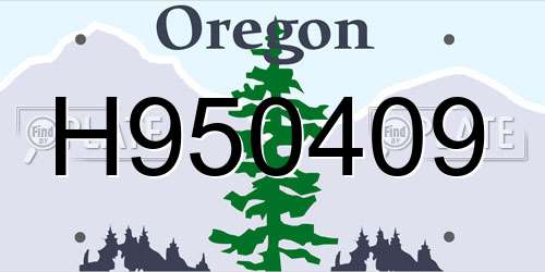 H950409 Oregon License Plate