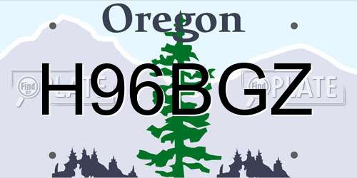 H96BGZ Oregon License Plate