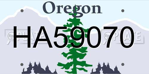 HA59070 Oregon License Plate