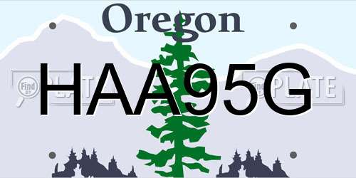 HAA95G Oregon License Plate