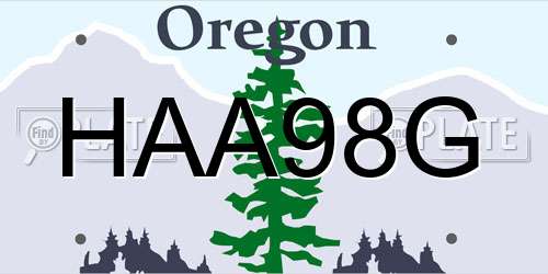 HAA98G Oregon License Plate