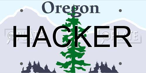 HACKER Oregon License Plate