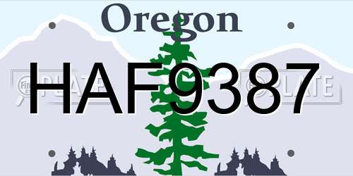 HAF9387 Oregon License Plate