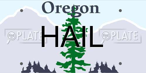 HAIL Oregon License Plate