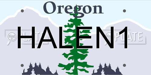HALEN1 Oregon License Plate