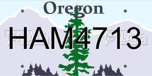 HAM4713 Oregon License Plate