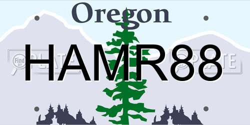 HAMR88 Oregon License Plate