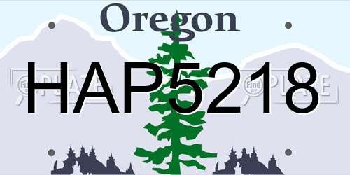 HAP5218 Oregon License Plate