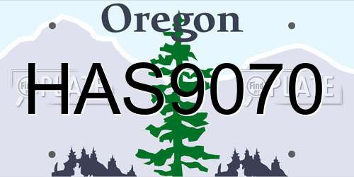 HAS9070 Oregon License Plate