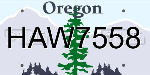 HAW7558 Oregon License Plate