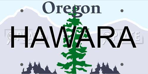 HAWARA Oregon License Plate