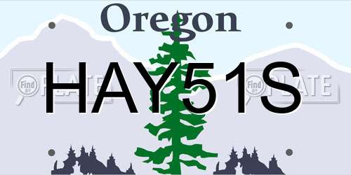 HAY51S Oregon License Plate