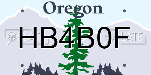 HB4B0F Oregon License Plate
