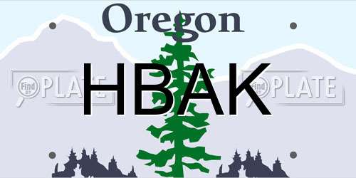 HBAK Oregon License Plate