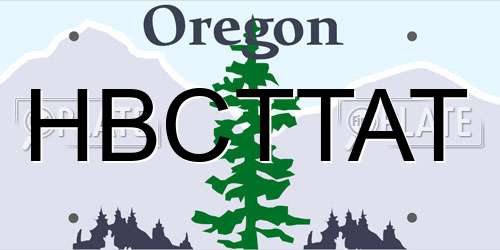 HBCTTAT Oregon License Plate