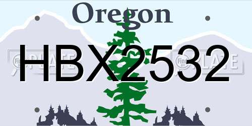 HBX2532 Oregon License Plate