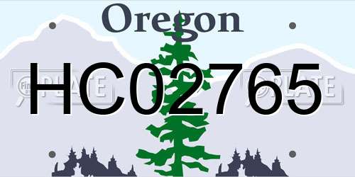 HC02765 Oregon License Plate