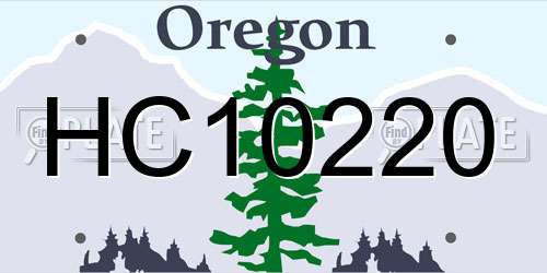 HC10220 Oregon License Plate
