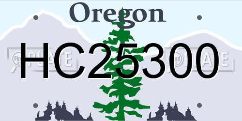 HC25300 Oregon License Plate