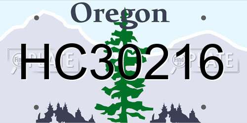 HC30216 Oregon License Plate