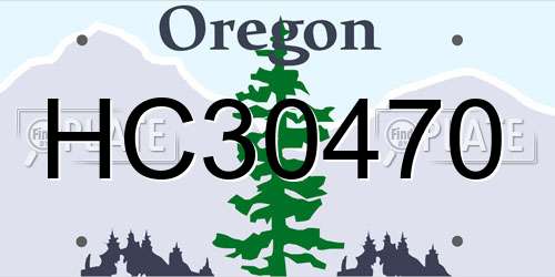 HC30470 Oregon License Plate