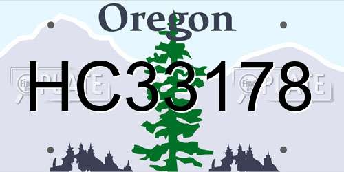 HC33178 Oregon License Plate
