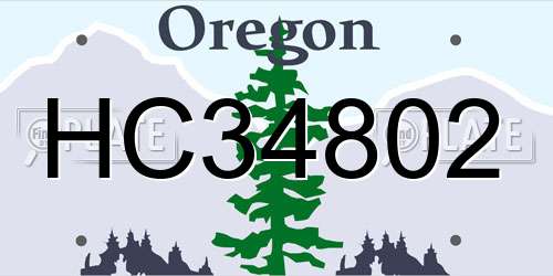 HC34802 Oregon License Plate