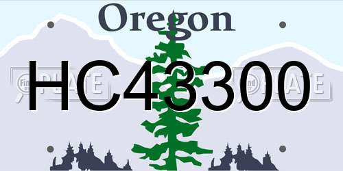 HC43300 Oregon License Plate