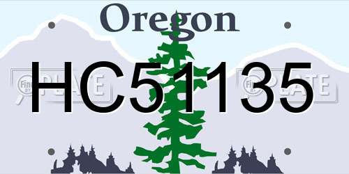HC51135 Oregon License Plate