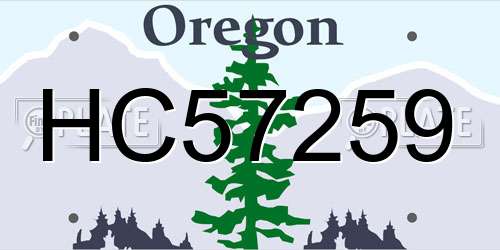 HC57259 Oregon License Plate